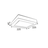 NETTO SQUARE NM CEIL.LED SLIMPANEL 20W6000K 1480Lm230V 225X225Ra80