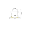 BROOK ALUMINUM PROFILE P116 WITH OPAL PC DIFFUSER 2m/pc