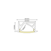 LEVI ALUMINUM PROFILE P191 WITH OPAL PC DIFFUSER 2m/pc