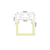 PEND ALUMINUM PROFILE WITH OPAL PC DIFFUSER 2m/pc