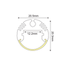 CIRC ALUMINUM PROFILE P8N WITH OPAL DIFFUSER 2m/pc