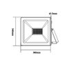 BLACK LED SMD FLOOD LUMINAIRE IP66 200W 6000K 17600Lm 230V RA80