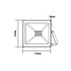 BLACK LED SMD FLOOD LUMINAIRE IP66 20W 3000K 1600Lm 230V RA80