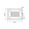 BLACK LED SMD FLOOD LUMINAIRE IP66 400W 6000K 34450Lm 230V RA80