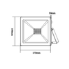 BLACK LED SMD FLOOD LUMINAIRE IP66 50W 3000K 4000Lm 230V RA80