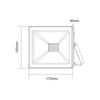 BLACK LED SMD FLOOD LUMINAIRE IP66 50W BLUE 230V