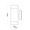 UP-DOWN GREY PP WALL LIGHT GU10Max.2x3W LED IP65