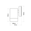 ONE BEAM GREY PP WALL LIGHT GU10Max.3W LED IP65