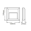 LED WALL SQUARE LUMINAIRE WHITE 230V AC IP65 2W 3000K 100LM RA80
