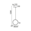 ^ΚΡΕΜΑΣΤΟ Φ/Σ LED 8W 3000K 750LM ΜΑΥΡΟ ΜΕΤΑΛΛΙΚΟ 22X11XH129CM EUCLID3