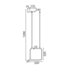 ^ΚΡΕΜΑΣΤΟ Φ/Σ LED 9W 3000K 870LM ΛΕΥΚΟ ΜΕΤΑΛΛΙΚΟ 22X11XH129CM SYMETRIA