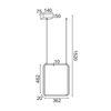 ^ΚΡΕΜΑΣΤΟ Φ/Σ LED 19W 3000K 1820LM ΛΕΥΚΟ ΜΕΤΑΛΛΙΚΟ 36X14XH1520CM SYMETRIA