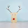 ^ 'WOODEN REINDER HEAD' 10 ΜΙΝΙ LED WW Λ/ΚΙΑ ΜΠ/ΡΙΕΣ (2ΑΑ) IP20 17X3X18CM