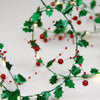 ^MISTLETOE BERRIES GARLAND 20 LED ΛΑΜΠ ΚΑΛΩΔΙΟ ΧΑΛΚΟΥ ΘΕΡΜΟ ΣΤΑΘΕΡΟ ΜΠΑΤ (2ΧΑΑ) 1,8m IP20 0,3m ΚΑΛ^