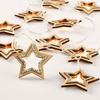^ 'WOODEN SILVER GLITTER STARS', 10 LED ΣΕΙΡΑ ΜΠΑΤ. (3xAA), WW,IP20, 135+30cm, ΔΙΑΦ. ΚΑΛ. ΤΡΟΦ.