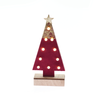 ^ 'WOODEN RED TREE GOLD GLITTER STAR', 10 MINI LED ΛΑΜΠ. ΜΠΑΤ. (2xAA) WW IP20 12.5X4.5X27CM