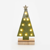 ^ 'WOODEN GREEN TREE GOLD GLITTER STAR', 10 MINI LED ΛΑΜΠ. ΜΠΑΤ. (2xAA), WW,IP20, 12.5X4.5X27CM