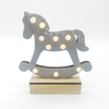 ^ 'WOODEN GREY HORSE', 10 MINI LED ΛΑΜΠ. ΜΠΑΤ. (2xAA), WW,IP20, 17X4.5X16CM