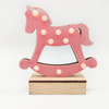 ^ 'WOODEN PINK HORSE', 10 MINI LED ΛΑΜΠ. ΜΠΑΤ. (2xAA), WW,IP20, 17X4.5X16CM