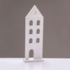 ^WOODEN DECORATIVE WHITE HOUSE  ΜΟΤΙΦ 11.5*5*33,5cm^