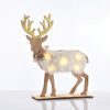 ^ 'WOODEN WHITE FELT DEER', 5 MINI LED ΛΑΜΠ. ΜΠΑΤ. (2xAAA), WW,IP20, 26X5X25CM