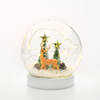 ^ 'GLASS SNOW BALL DEER', 10 MINI WW LED ΛΑΜΠ. ΜΠΑΤ. (2XAAA) IP20 Φ12CM