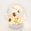 ^ 'GLASS SNOW BALL STARS', 10 MINI WW LED ΛΑΜΠ. ΜΠΑΤ. (2XAAA) IP20 Φ12CM