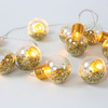 ^ 'GLASS GOLD LED BULB'  10 LED ΛΑΜΠ. ΣΕΙΡΑ ΜΠΑΤ. (2xAA), WW,IP20, 135+30cm, ΔΙΑΦ ΚΑΛ ΤΡΟΦ.