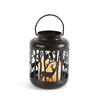 ^ 'METAL BLACK REINDEER LANTERN' ΛΕΥΚΟ ΚΕΡΙ, 1 LED ΛΑΜΠ. ΜΠΑΤ. (3xAAA), WW,IP44, Φ12Χ18CM
