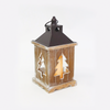 ^ 'WOODEN & METAL LANTERN' ΛΕΥΚΟ ΚΕΡΙ, 1 LED ΛΑΜΠ. ΜΠΑΤ. (3xAAA), WW,IP44, Φ14Χ31CM