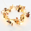 ^ 'BROWN XMAS GARLAND',20 ΜΙΝΙ LED ΛΑΜΠ.WW ΜΠΑΤ.(2XAA) ΑΣΗΜΙ ΚΑΛ ΧΑΛΚΟΥ IP20 180+30CM ΔΙΑΦ ΚΑΛ ΤΡΟΦ