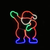 ^ 'SANTA' 300 NEON LED 3m NEON DOUBLE SMD ΦΩΤ., ΠΟΛΥΧΡ. ΣΤΑΘ., IP44, 39X54CM, 1.5m ΚΑΛ.