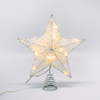 ^ 'WHITE GLITTER THREAD COTTON CONVEX STAR' 20 MINI WW LED ΛΑΜΠ. ΜΠΑΤ. 3ΧΑΑ,IP20 23x5x20cm