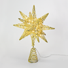 ^ 'GOLD TINSEL THREAD STAR 2' 20 MINI WW LED ΛΑΜΠ. ΜΠΑΤ. 3ΧΑΑ,IP20 28x5x20cm
