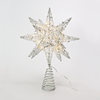 ^ 'SILVER TINSEL THREAD STAR 2' 20 MINI WW LED ΛΑΜΠ. ΜΠΑΤ. 3ΧΑΑ,IP20 28x5x20cm