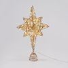 ^ 'GOLD & WHITE BEAD STAR ' 20 MINI WW LED ΛΑΜΠ. ΜΠΑΤ. 3ΧΑΑ,IP20 37x5x20cm
