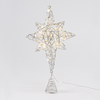 ^ 'SILVER & WHITE BEAD STAR ' 20 MINI WW LED ΛΑΜΠ. ΜΠΑΤ. 3ΧΑΑ,IP20 37x5x20cm