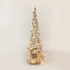 ^ 'RATTAN CONE TREE WITH SNOW' 50 MINI WW LED ΛΑΜΠ. ΜΠΑΤ. 3ΧΑΑ,IP20 Φ27.5X90CM