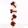 ^ 'WHITE VERTICAL GIFT BOX, RED&BLACK BOW'  50 WW MINI LED ΛΑΜΠ. ΜΠΑΤ. 3ΑΑ IP20 4X19CM, H85CM