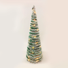 ^ 'GREEN RATTAN CONE TREE WITH SNOW' 50 MINI WW LED ΛΑΜΠ. ΜΠΑΤ. 3ΧΑΑ,IP20 Φ27.5X90CM