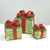 ^ SET 'GREEN SILVER RATTAN GIFT BOX, RED BOW' 90(20+30+40) WW MINI ΛΑΜΠ. ΜΠΑΤ. 3*3ΑΑ IP20 18,24,30CM