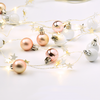 ^ 'XMAS ΓΙΡΛΑΝΤΑ ΛΕΥΚΕΣ ΜΠΑΛΕΣ' 20 LED WW ΛΑΜΠΑΚ ΣΕΙΡΑ ΑΣΗΜΙ ΚΑΛ ΧΑΛΚΟΥ, ΜΠΑΤ (2xAA) IP20 190+30cm