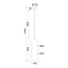 ^ΚΡΕΜΑΣΤΟ Φ/Σ LED 8W 3000K 560LM VENUS ΧΡΩΜΙΟ ΜΕΤ/ΚΟ IP20 15Χ2,3ΧH230CM