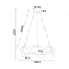 ^ΚΡΕΜΑΣΤΟ Φ/Σ LED 60W 3000K 3400LM KYMA ΜΑΥΡΟ ΜΕΤ/ΚΟ IP20 D80XH230CM