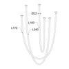 ^ΚΡΕΜΑΣΤΟ Φ/Σ LED 60W 3000K 4000LM JUNGLE  ΛΕΥΚΟ ΣΙΛΙΚΟΝΗ IP20 L240,L170,L100CM
