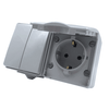 ARMY ΔΙΑΚ. Κ/Μ 1+1P 10AX 250VAC &amp; ΠΡΙΖΑ ΣΟΥΚΟ ΑΣΦΑΛ. 1x2P+E 16A 250VAC IP55 ΕΠΙΤ. ΟΡΙΖΟΝ ΣΤΕΓΑΝ ΓΚΡΙ