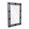 GloboStar® MAKEUP MIRROR-60x90-6 Μοντέρνος Καθρέπτης Μακιγιάζ με Πλαίσιο Φυσικού Ξύλου με Διακόπτη On/Off 10 x E27 AC220-240V - Μ60 x Π7 x Υ90cm - Γκρι Ανθρακί