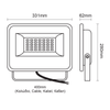 BLACK LED SMD FLOOD LUMINAIRE IP66 150W 6000K 16500Lm 230V AC RA80