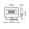 BLACK LED SMD FLOOD LUMINAIRE IP66 30W 6000K 3300Lm 230V AC RA80