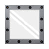 GloboStar® MAKEUP MIRROR-80x80-6 Μοντέρνος Καθρέπτης Μακιγιάζ με Πλαίσιο Φυσικού Ξύλου με Διακόπτη On/Off 12 x E27 AC220-240V - Μ80 x Π7 x Υ80cm - Γκρι Ανθρακί